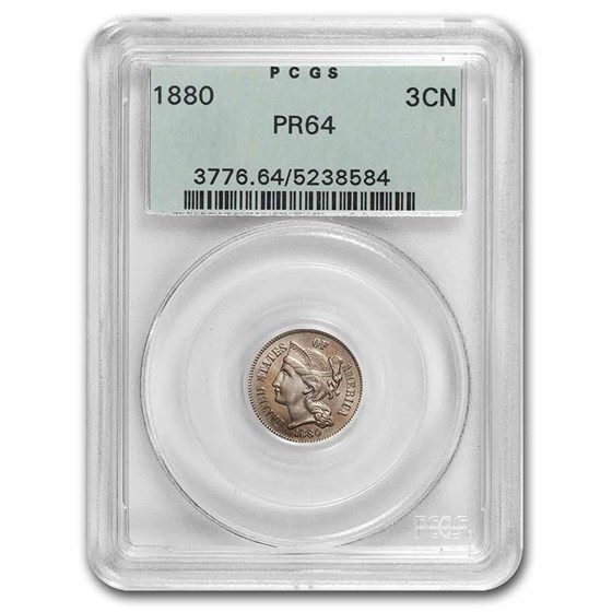 1880 Three Cent Nickel PR-64 PCGS 1880 Three Cent Nickel PR-64 PCGS